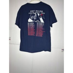 Post Malone Twelve Carat Tour T-Shirt Mens Navy Blue Graphic Concert Tee 2022